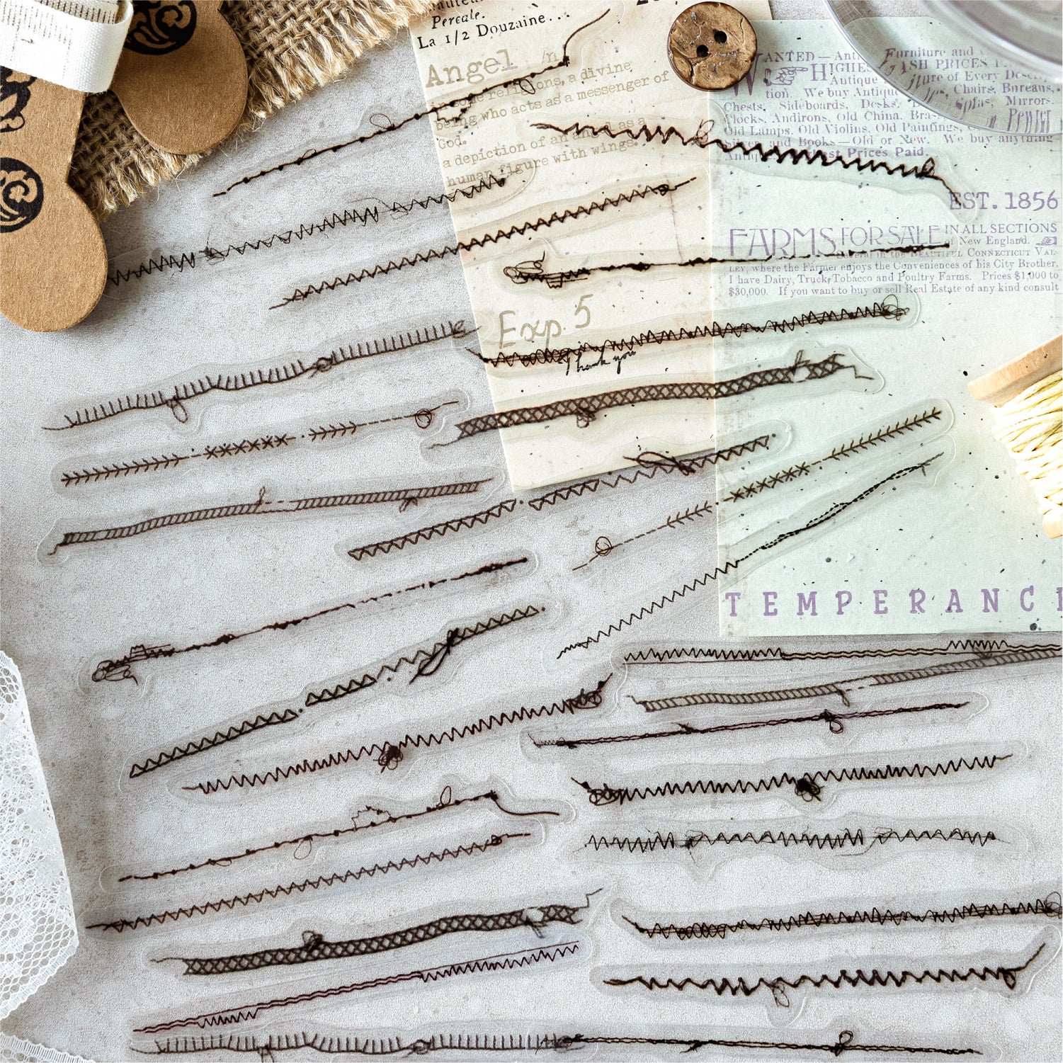 0905 Sewing studio PET Sticker -30Pcs each pack