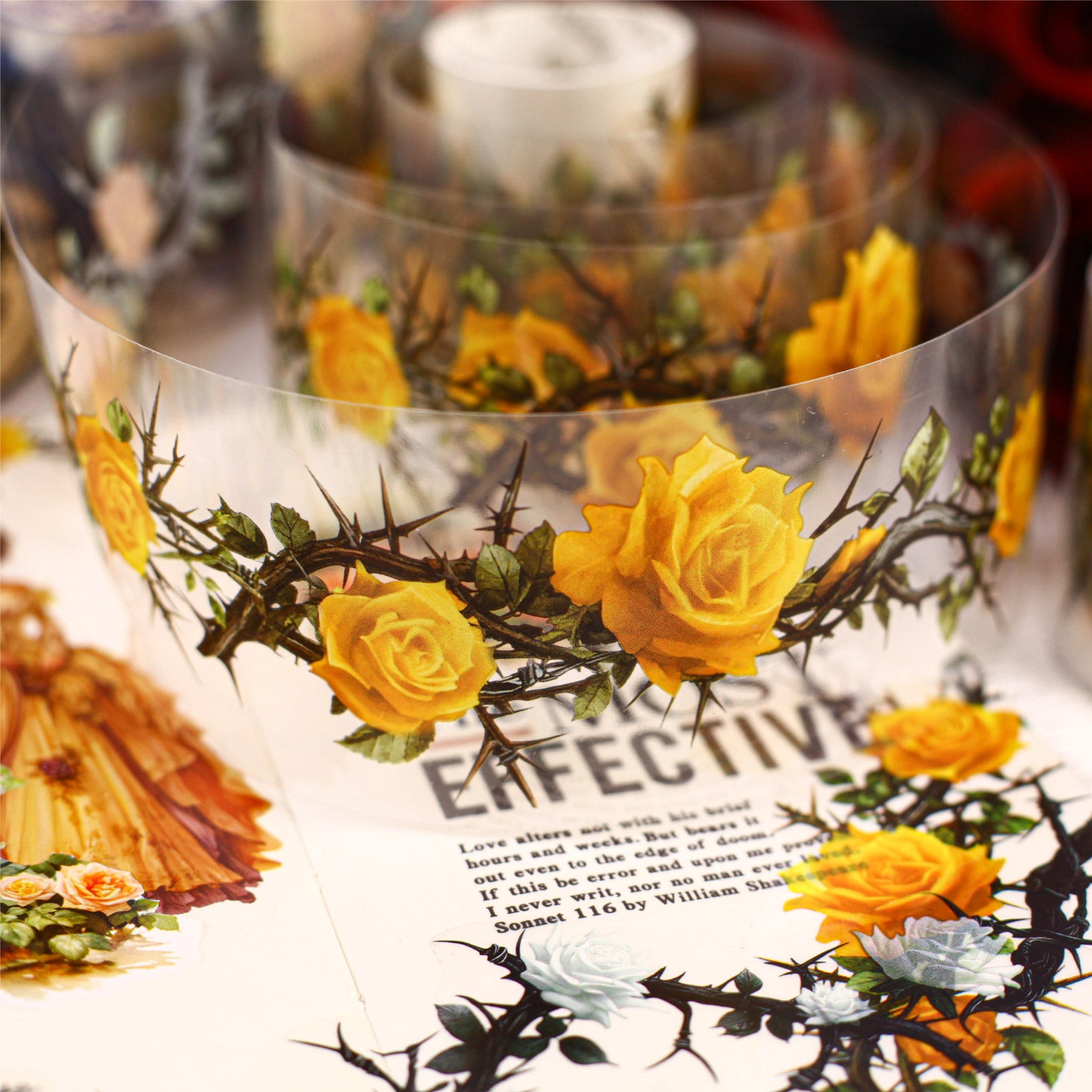 1226 Thorn rose PET Tape -5cm*2m