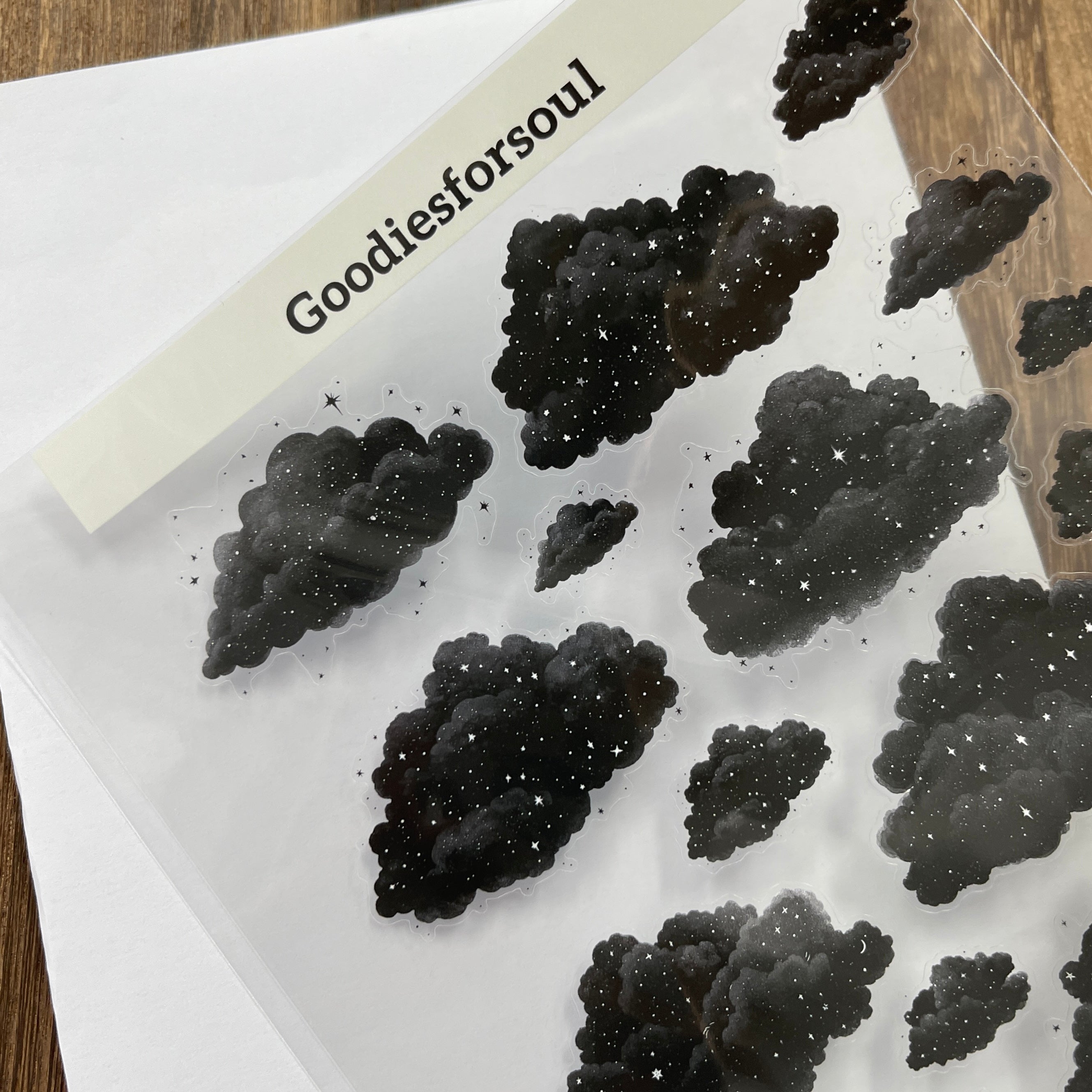 A5 black cloud PET sticker 1pc