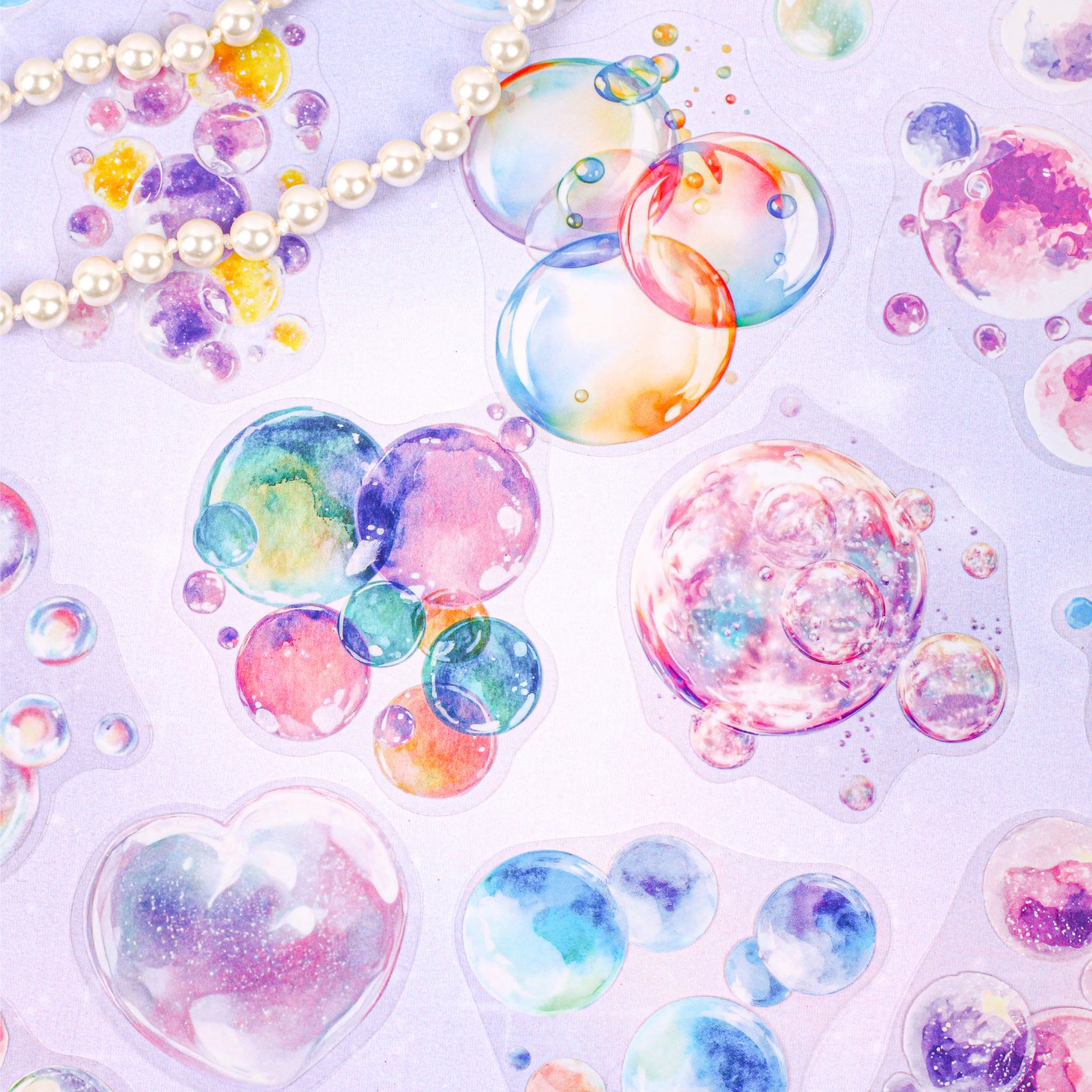 0813 Colorful bubbles PET Sticker -15Pcs each pack