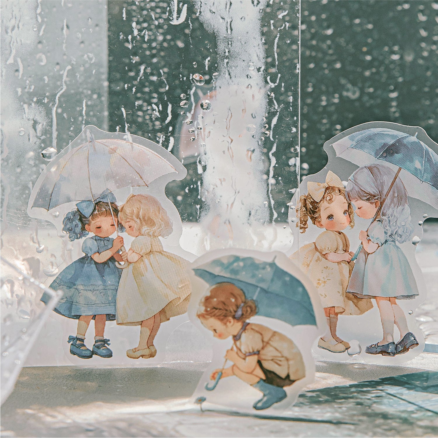 0920 Rainy season fairy tale PET Sticker -30Pcs each pack