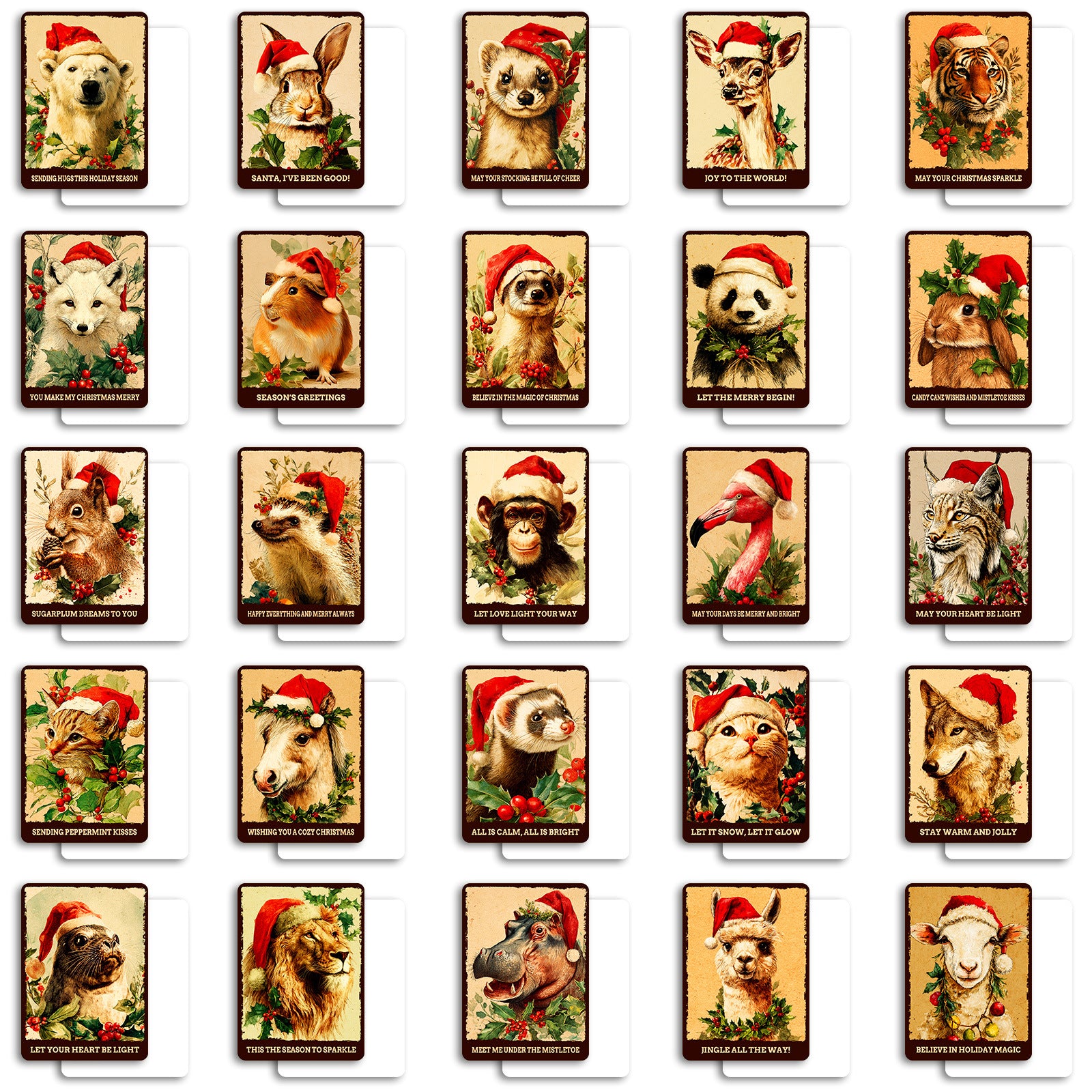 0915 Christmas animal greeting cards card Cards ATC card 50pcs 2.5*3.5 inch