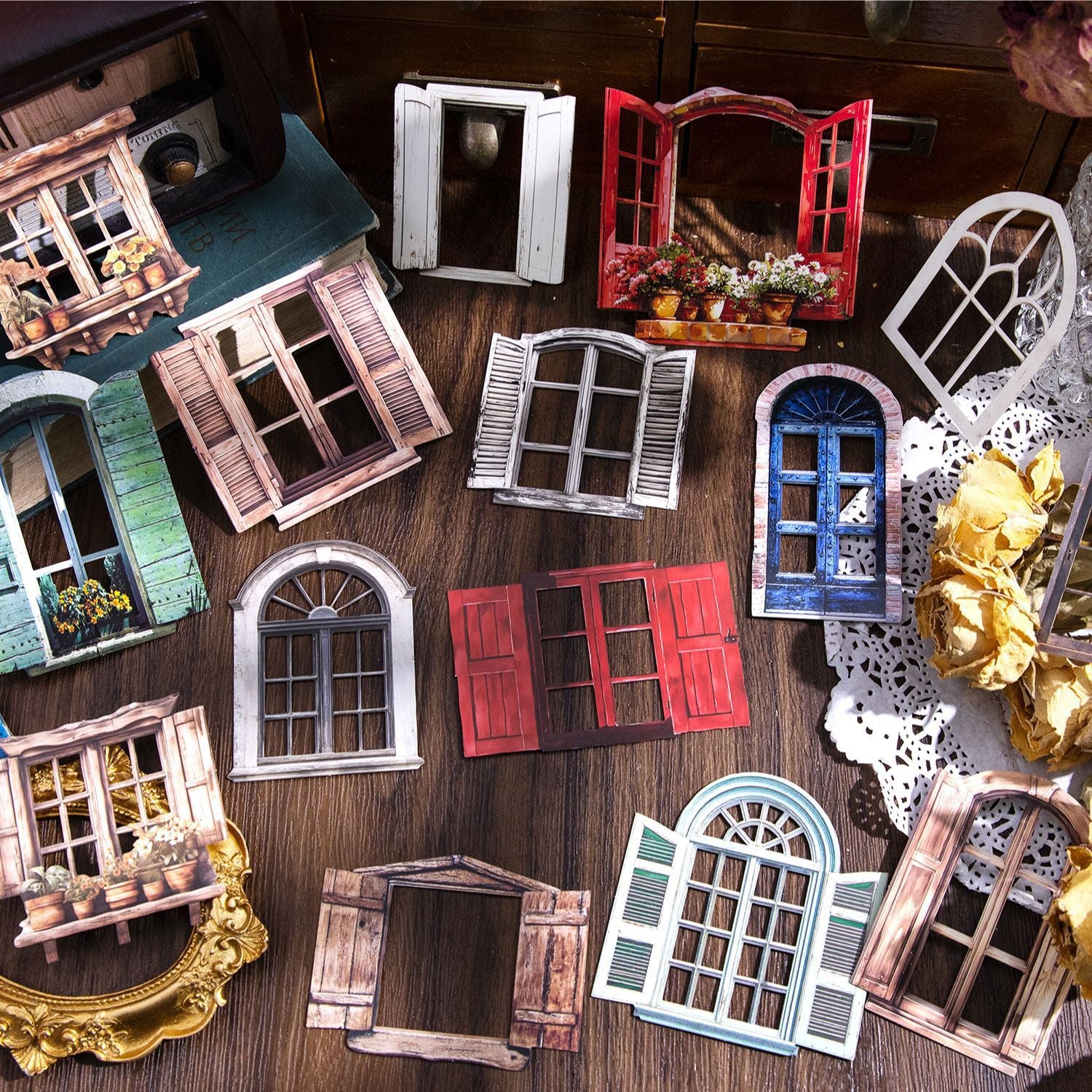 0301 Window Stories Collection Series die cut cardstock Sticker -10Pcs each pack