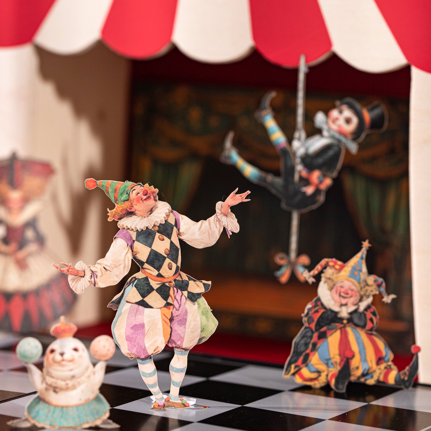 1210 Circus cardstock & Solid sticker -15Pcs each pack