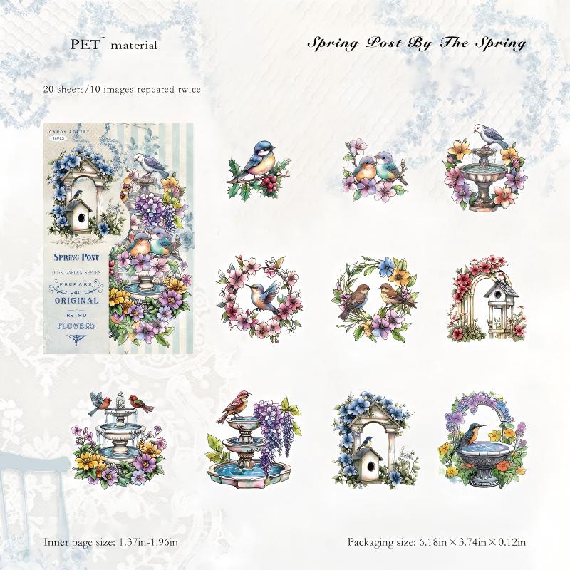 1013 Vintage garden sticker -20Pcs each pack