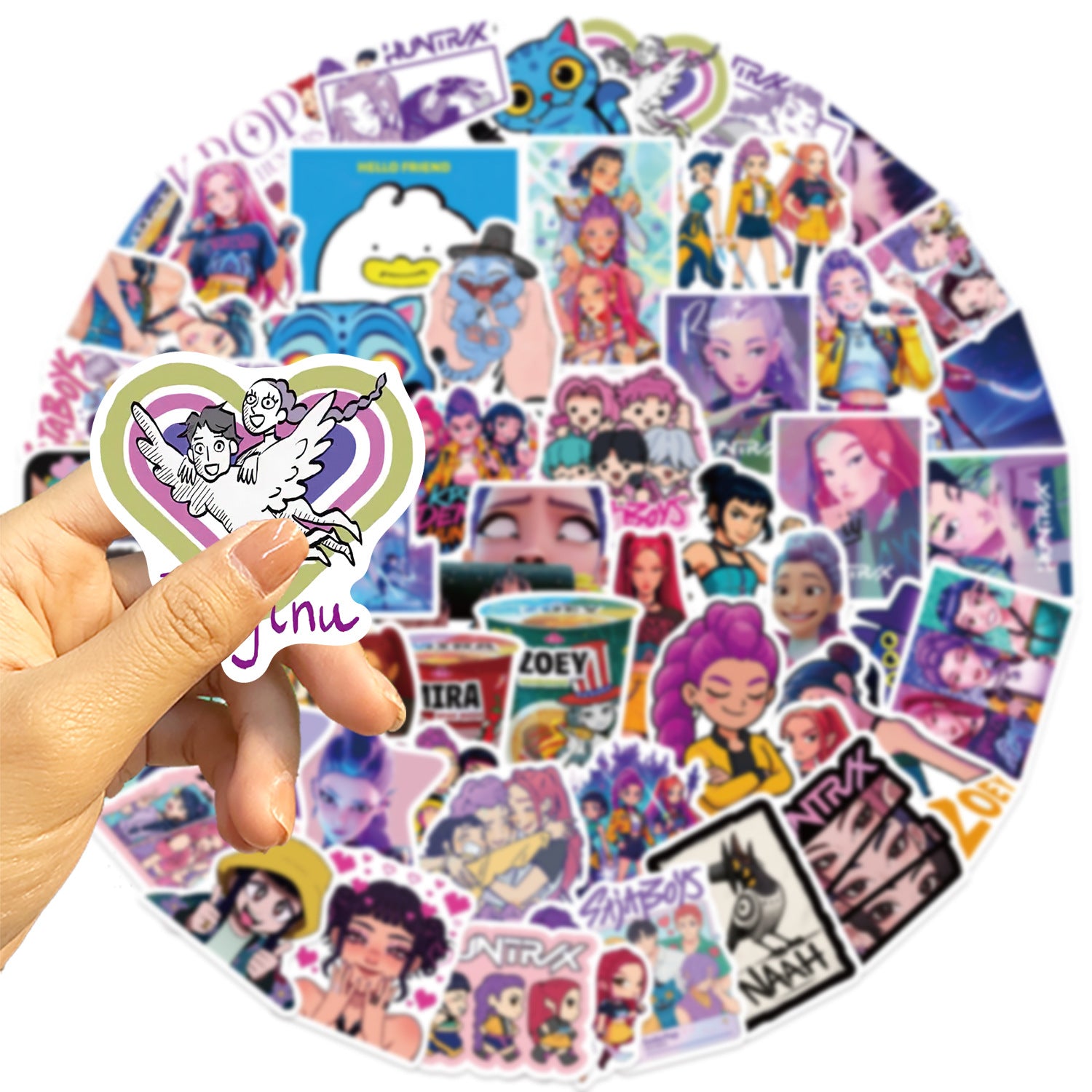 0910 60 Character stickers solid with white border