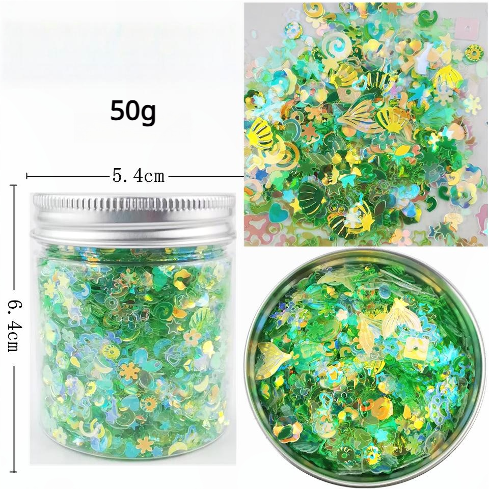 0512 Shell mixed glitter (Green)