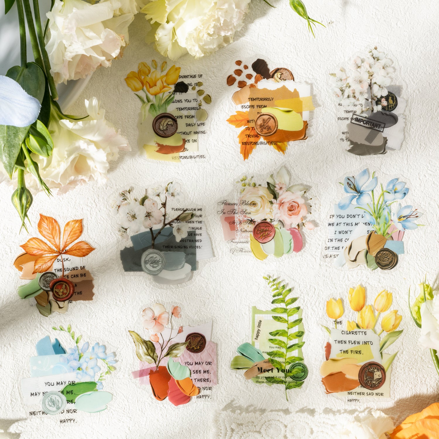 0227 Floral Chapters Series Sticker -20Pcs each pack