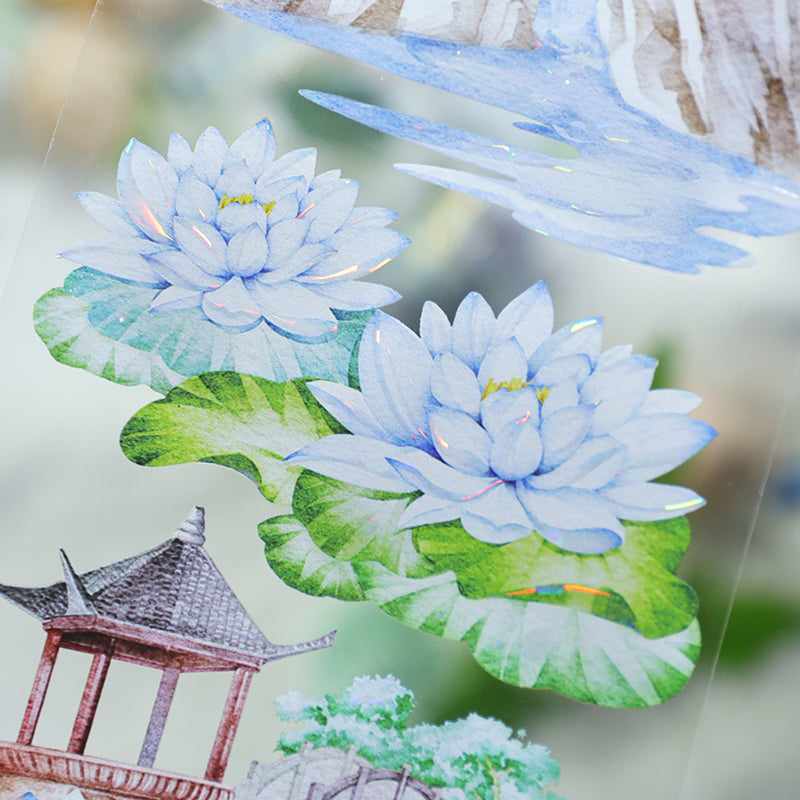 0817 T-356 Garden lotus Tape -7cm*2m