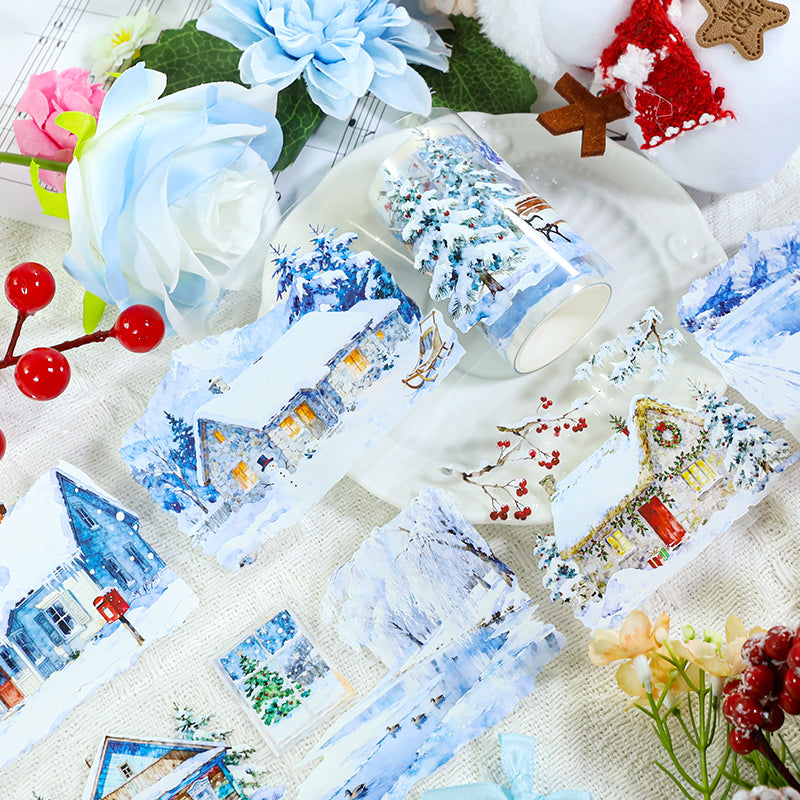 260114 T-494 Winter Snow Scroll Tape -7cm*2m