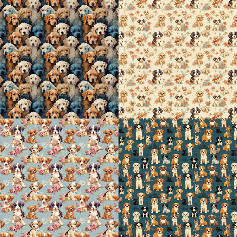 0123 Puppy background paper R2331A -24Pcs each pack