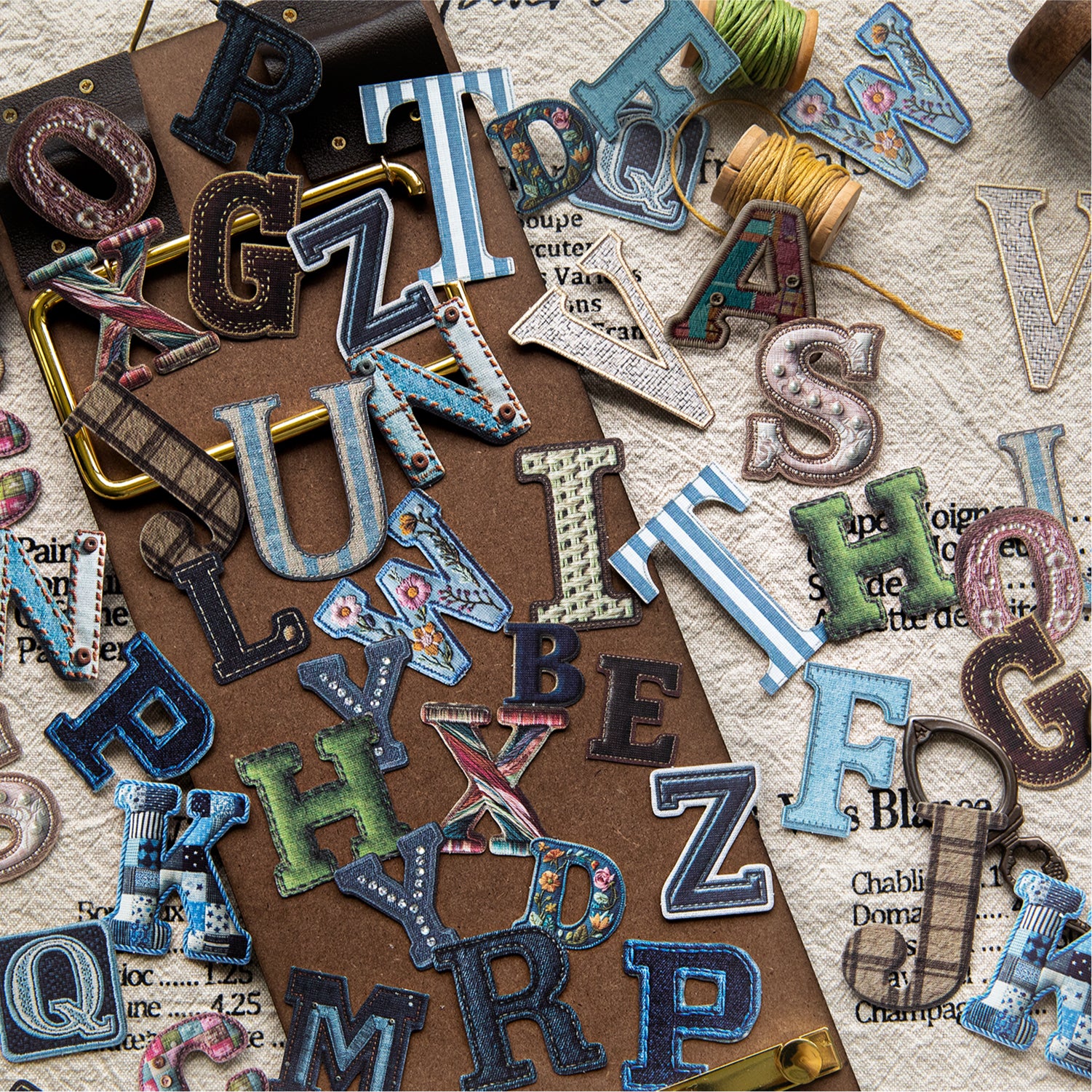 0827 Vintage Letter Sticker -52Pcs each pack