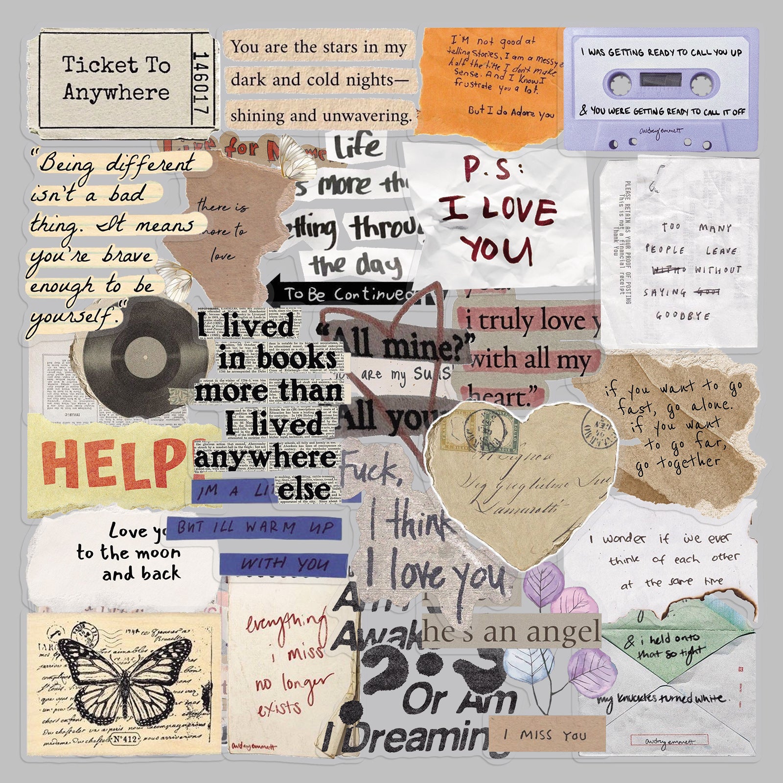 1213 50 Vintage slogan PET sticker