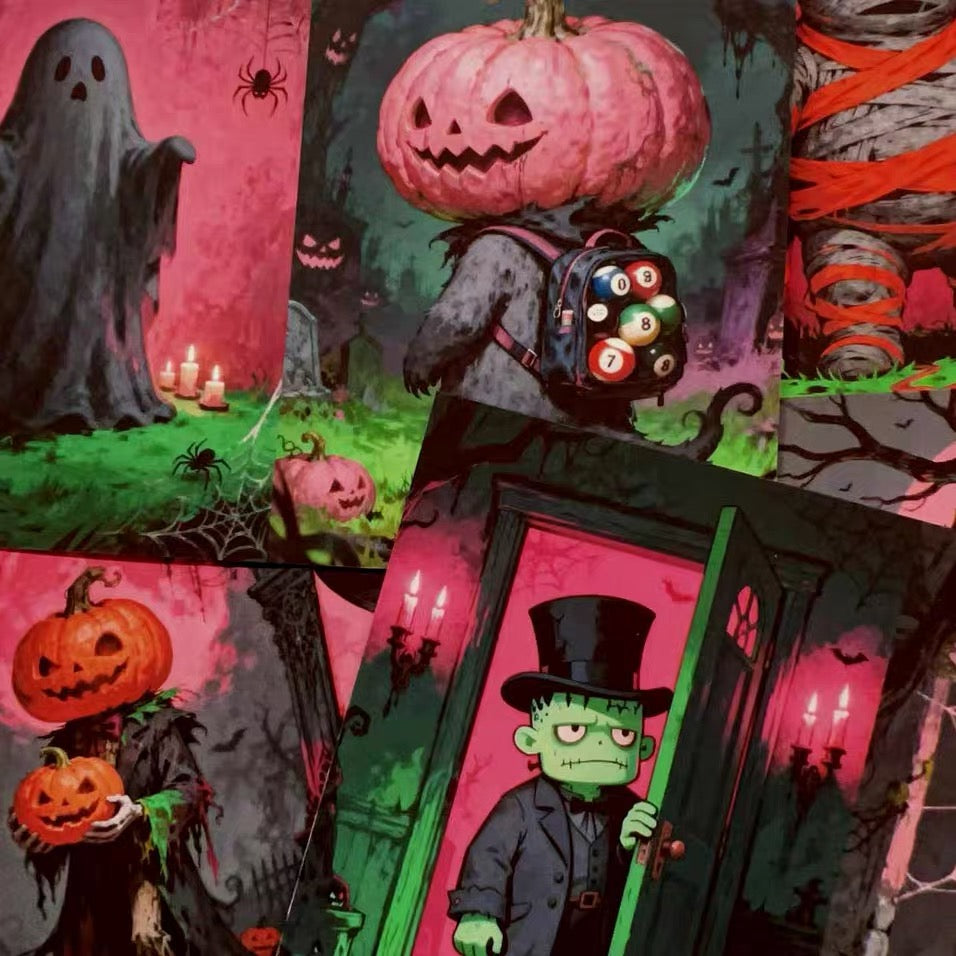 0922 A4 size Pink Dark Halloween Style Paper 3 pcs
