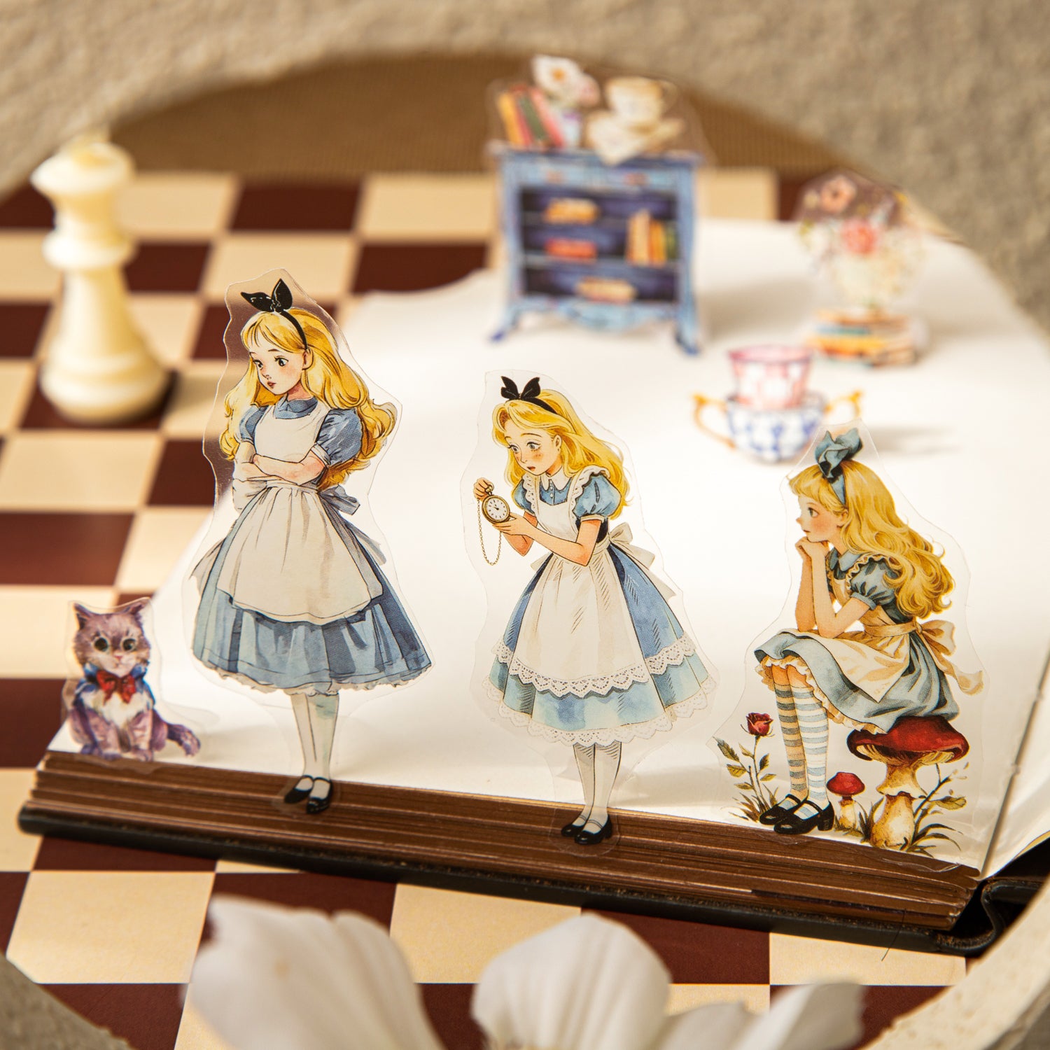 260406 Falling into Alice's Dream World PET sticker Book -50Pcs each pack