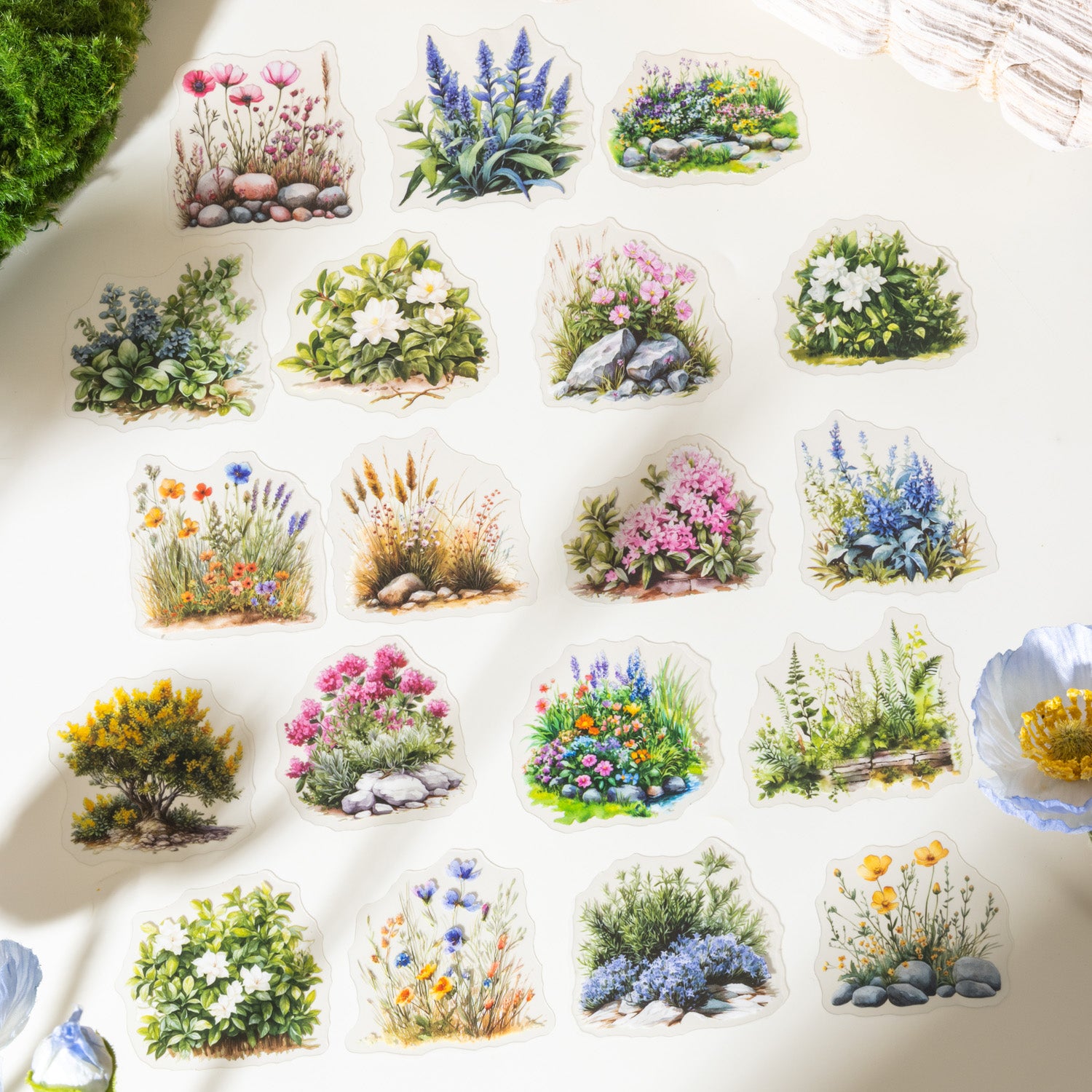 0219 Flowers and Shrubs Series sticker  -30Pcs each pack