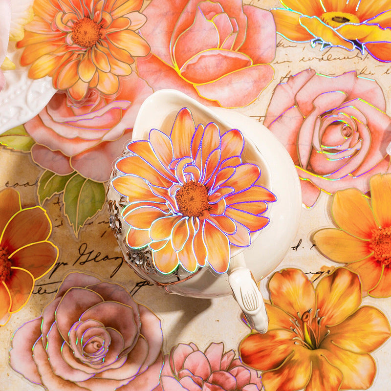 0412 Flowers in full lloom Seriess PET Sticker -10Pcs each pack