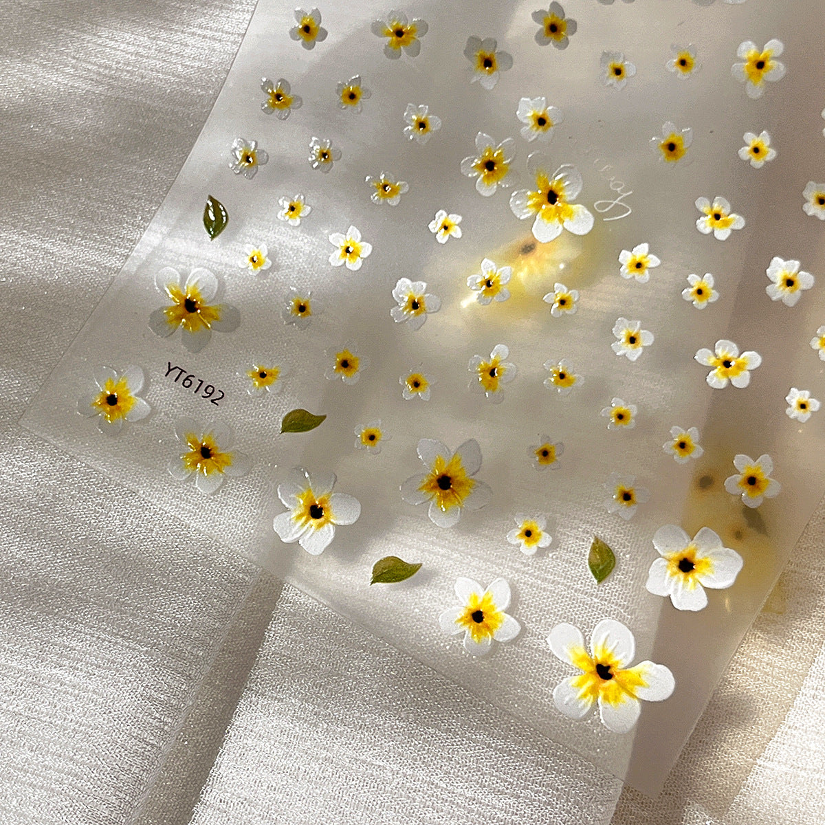 0824 M196- Flower Embossed Mini sticker 1 Pcs