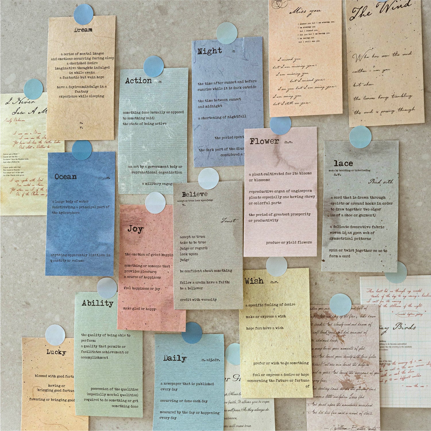 0828 Vintage English paper -50Pcs each pack