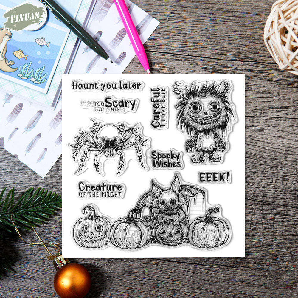 0906 Halloween animal pumpkin Clear Stamp 14cm*14cm