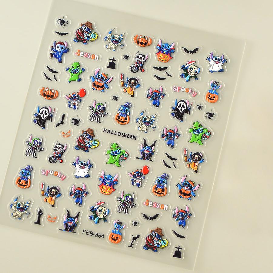 0728 M168- Stitch Embossed Mini sticker 1 Pcs