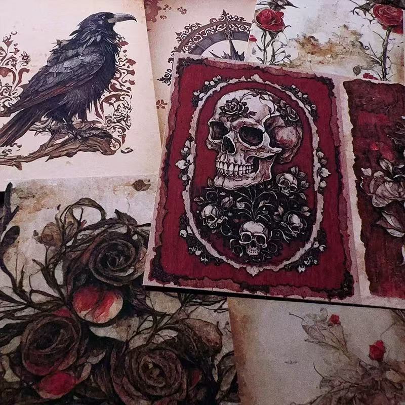 0101 A4 size Gothic Skeleton Style Paper 2 pcs