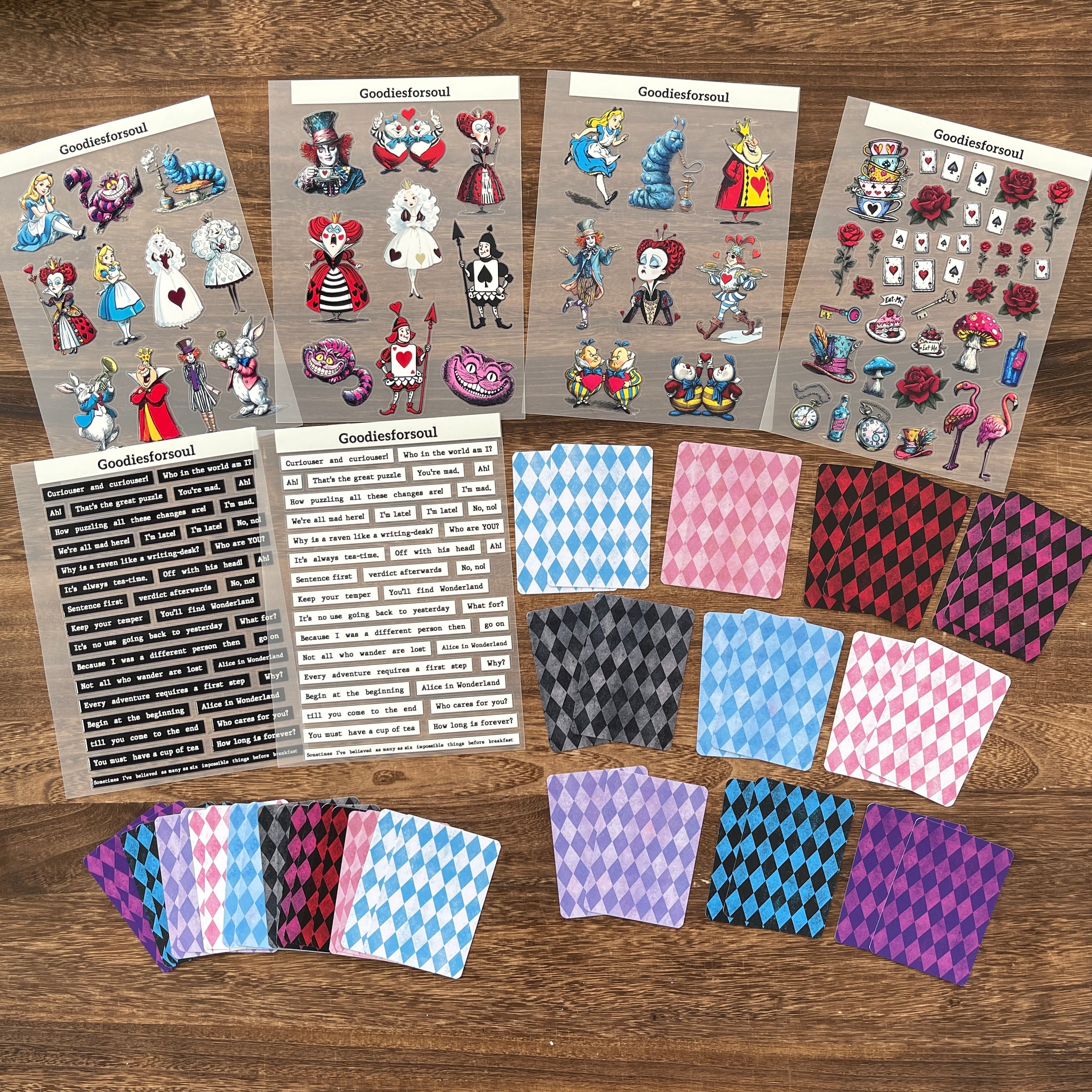 Alice in wonderland ATC cards bundle