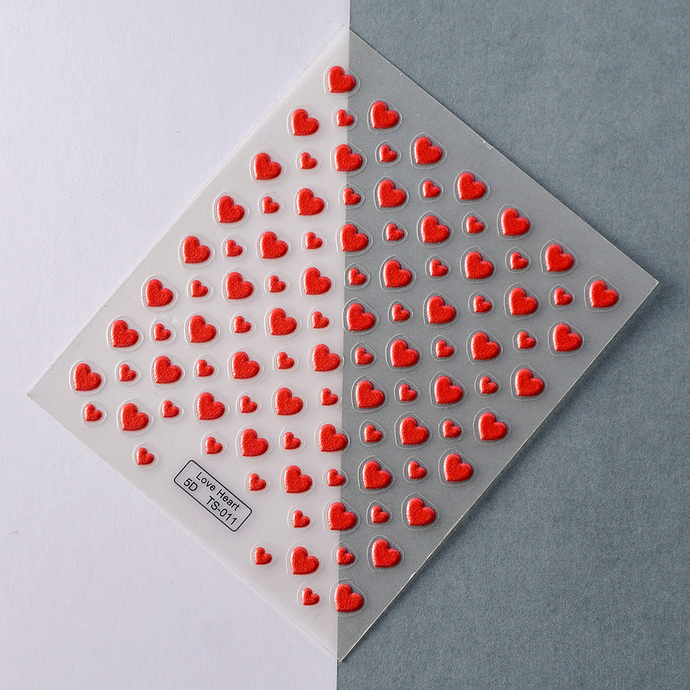 0926 M231- Heart shape Embossed Mini sticker 1 Pcs