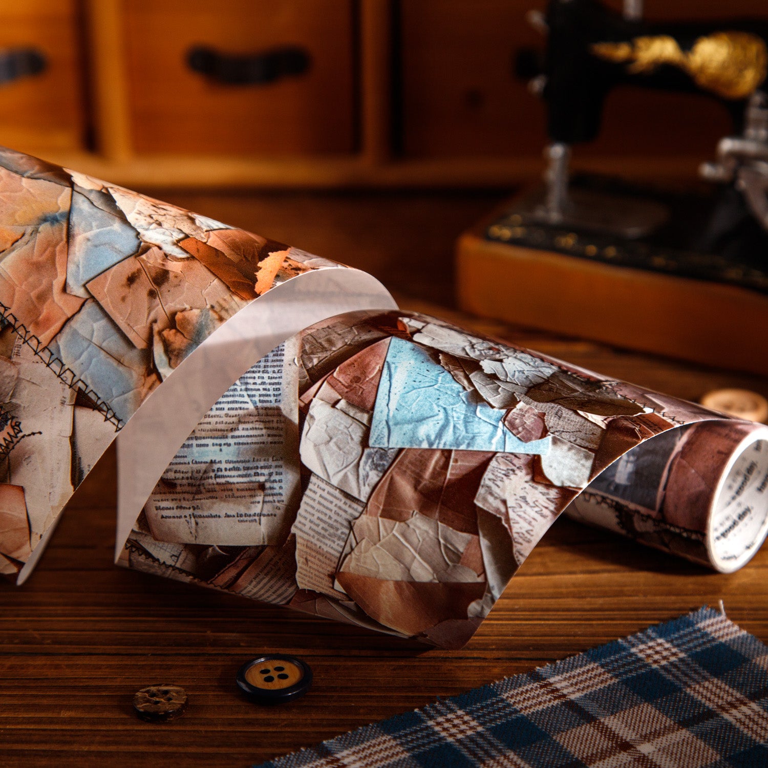 1112 Vintage tailor shop Washi Tape -8cm*2m