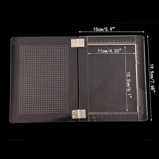 A-66- Stamp Blocks with Grid & Measurements, Acrylic Stamping Platform Tool
