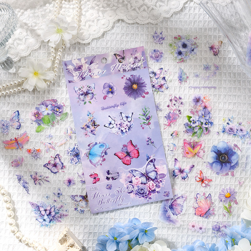 0227 Flower Music Series Sticker Book -4Pcs each pack