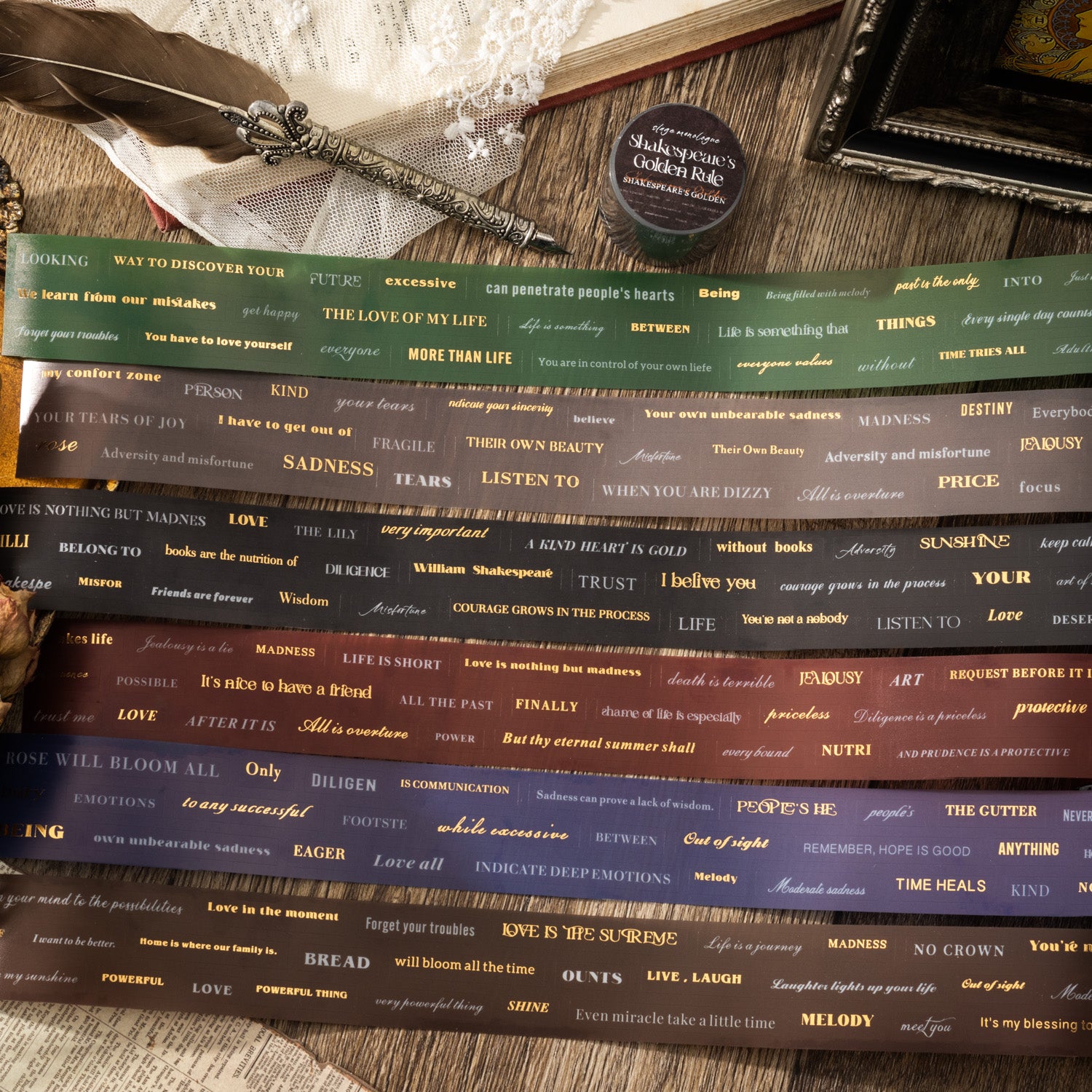 0120 Shakespeare's Golden Sayings PET tape -3.5CM*2M