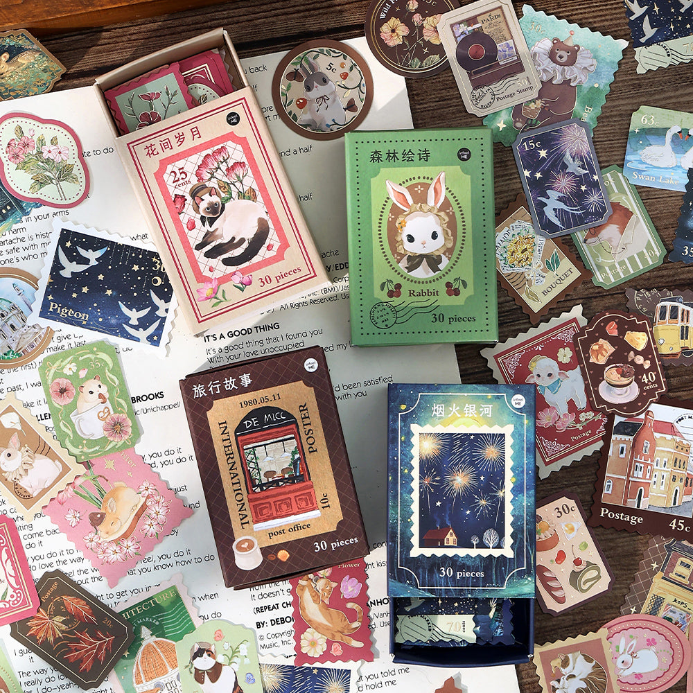 S-23- Lace Tea Party Series Sticker-15Pcs ĉiu pako