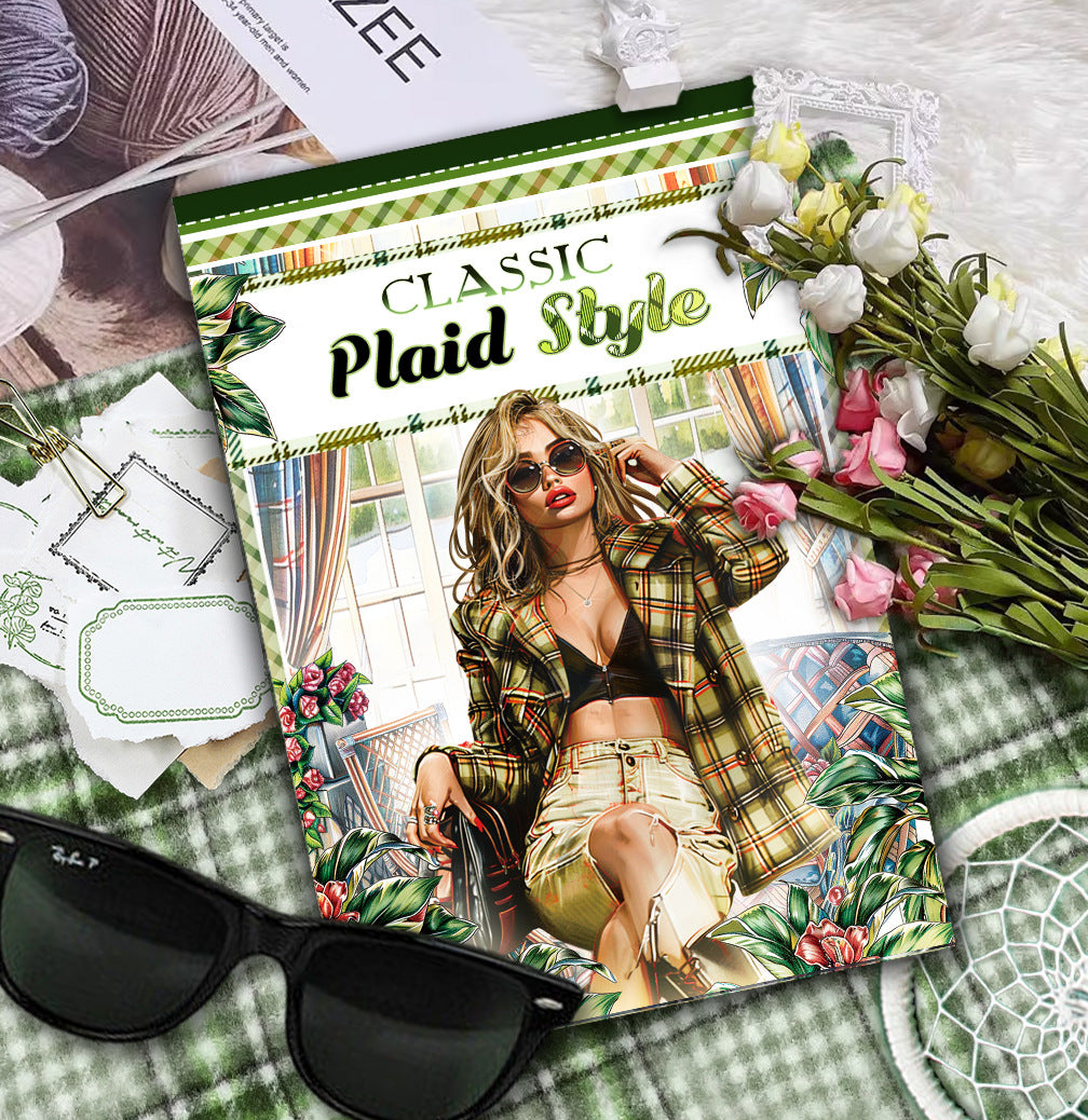 S-564- Classic Plaid style Sticker Book -20Pcs each pack