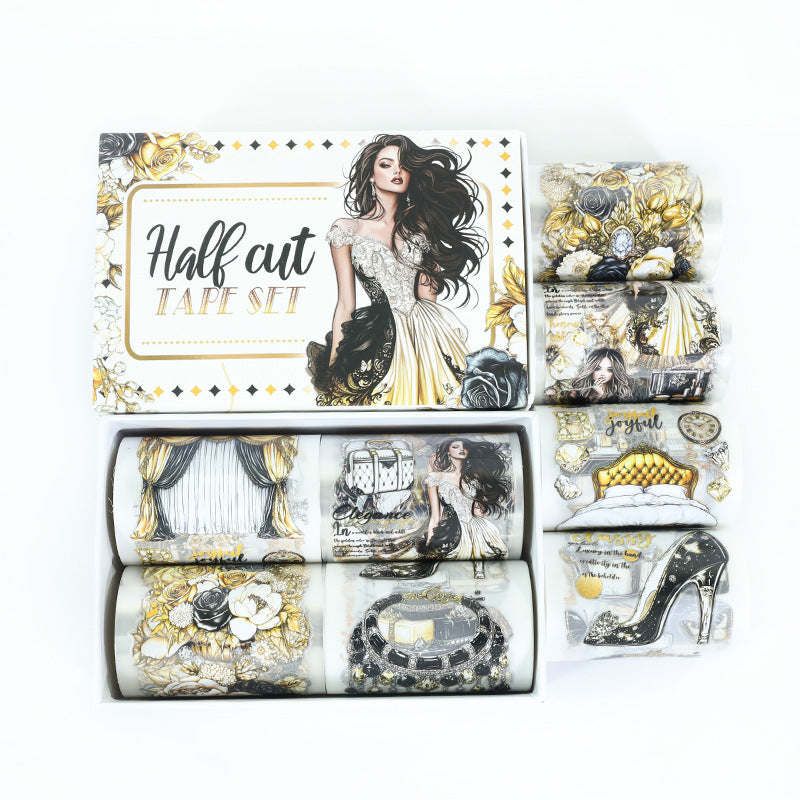 T-116- Luxury Black and Gold Tape Set *pre-cut