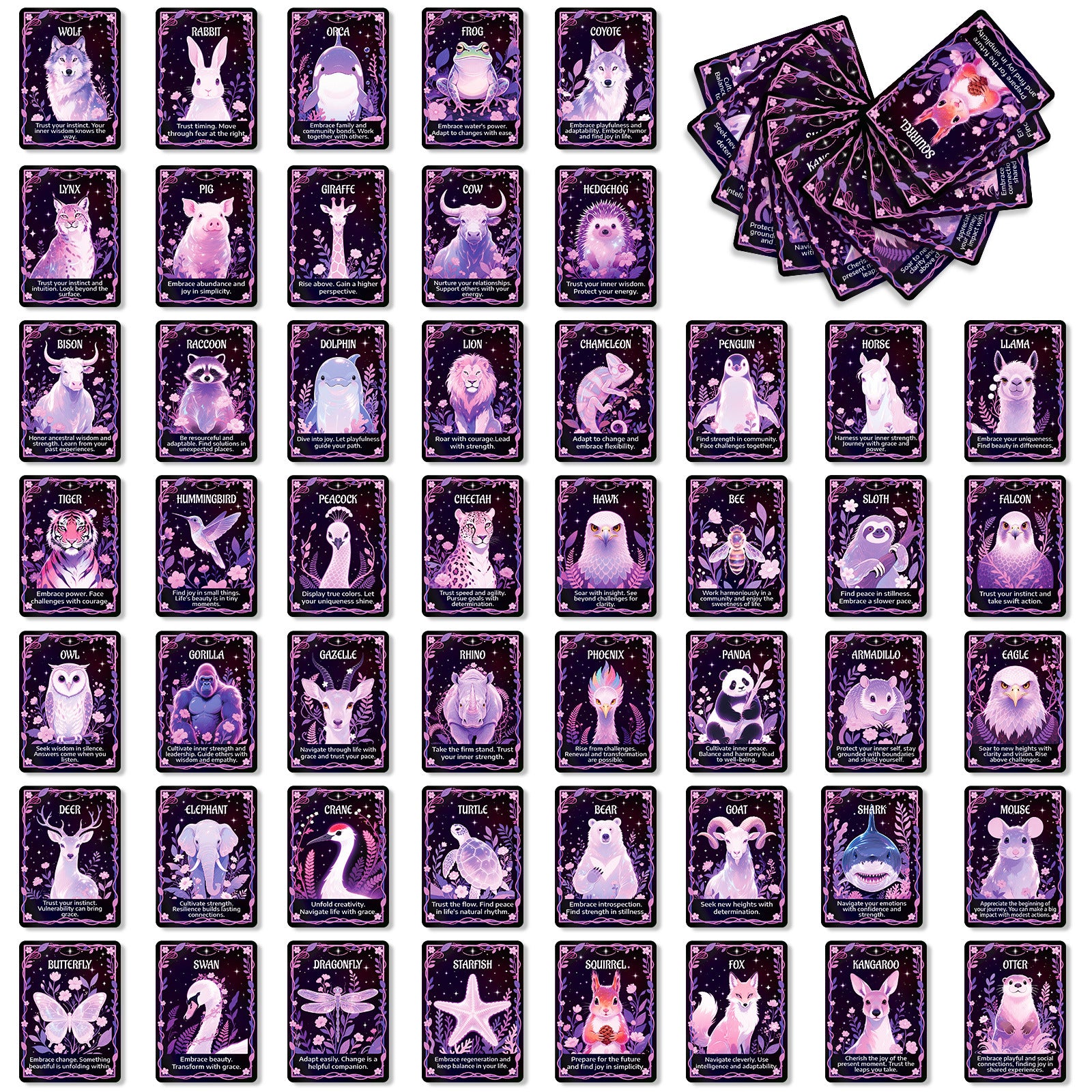 1016 Purple animal card Cards ATC card 50pcs 2.5*3.5 inch