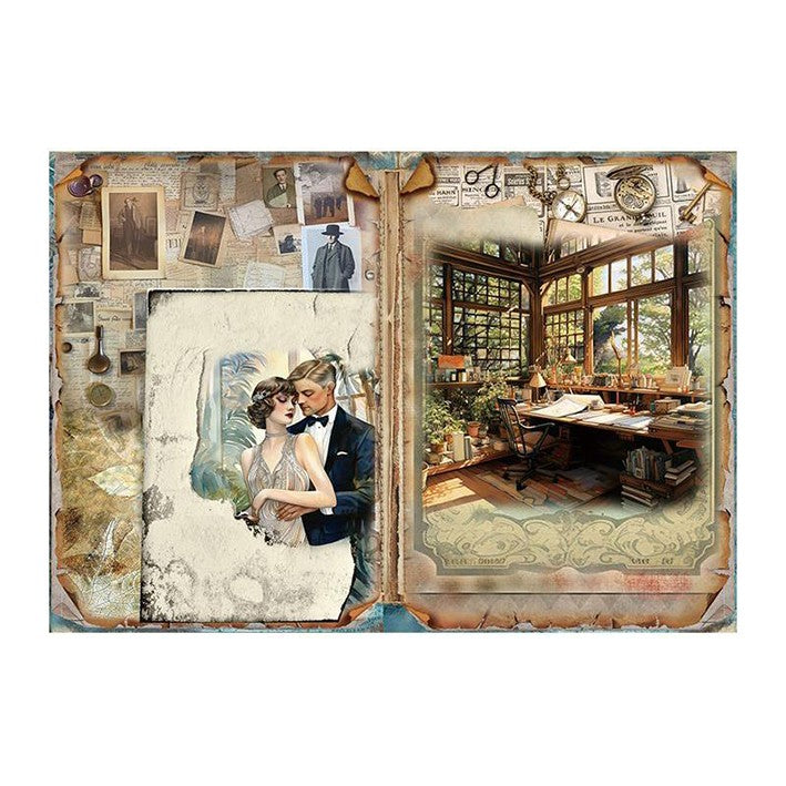 0404 Retro girl background paper -15Pcs each pack