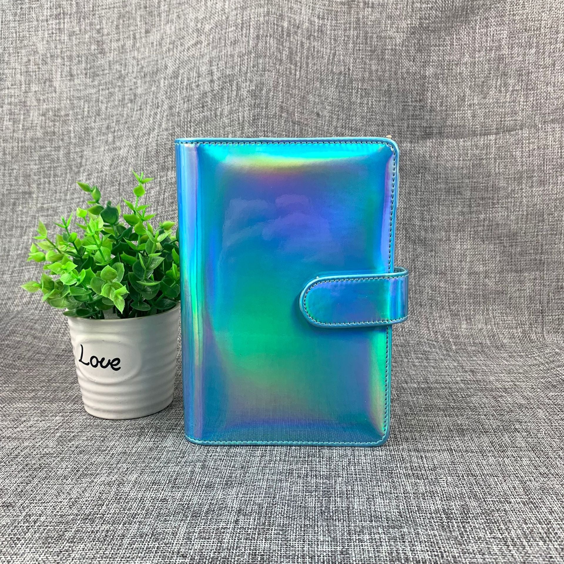 A6 6-Ring Loose-Leaf Binder Cover, Laser Organizer Shell Only (No Inner Pages) for DIY Journal