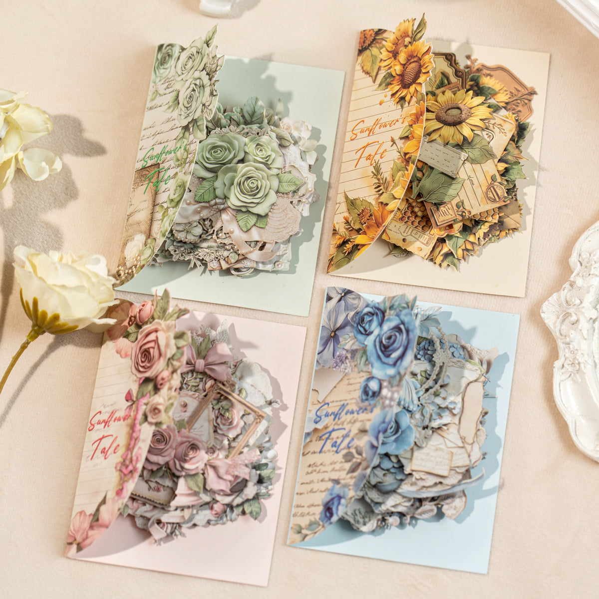Flower Tales Cardstock Stickers -15Pcs each pack
