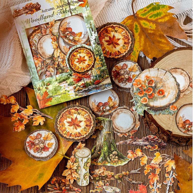 1018 Autumn forest cardstock sticker -30Pcs each pack
