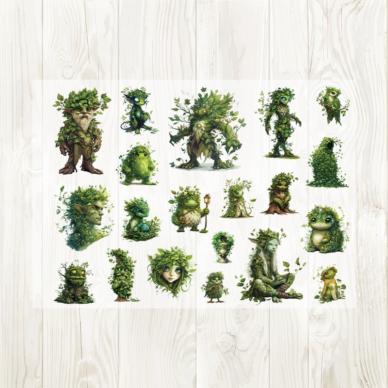 A4 Green Elf matte PET pre-cut large sticker 1 pack 2 sheets