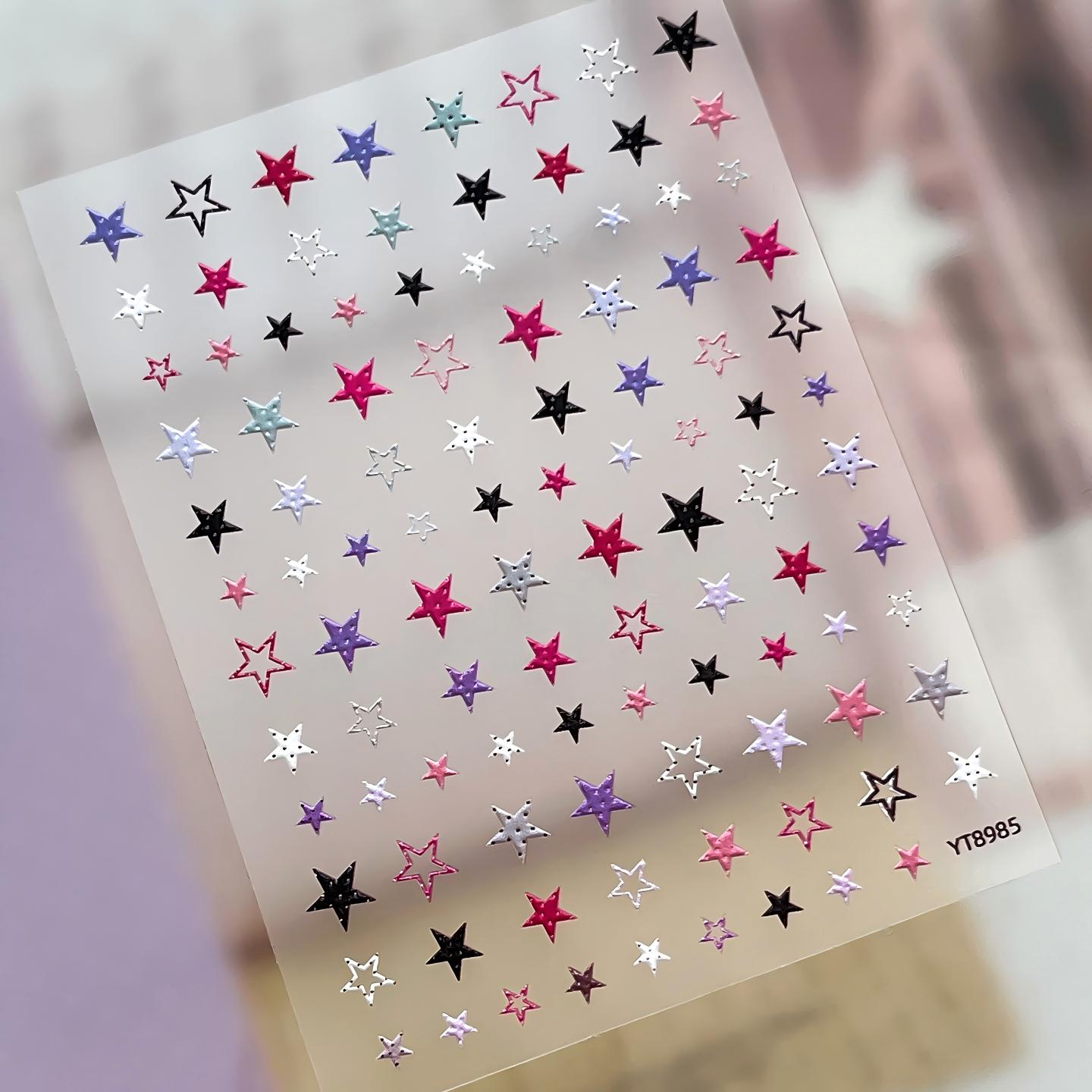 M314- Colorful Stars Mini sticker 1 Pcs