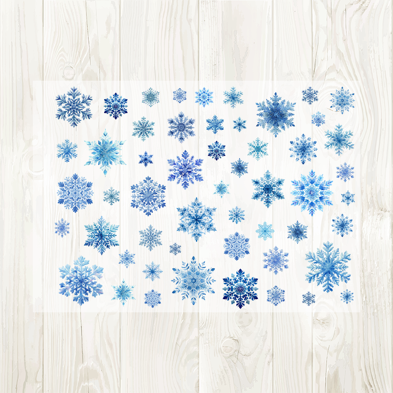 A4 Snowflake matte PET pre-cut large sticker 1 pack 2 sheets
