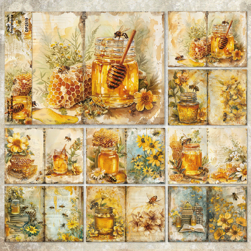 0620 A5 Honey background paper DP2519 -8Pcs each pack
