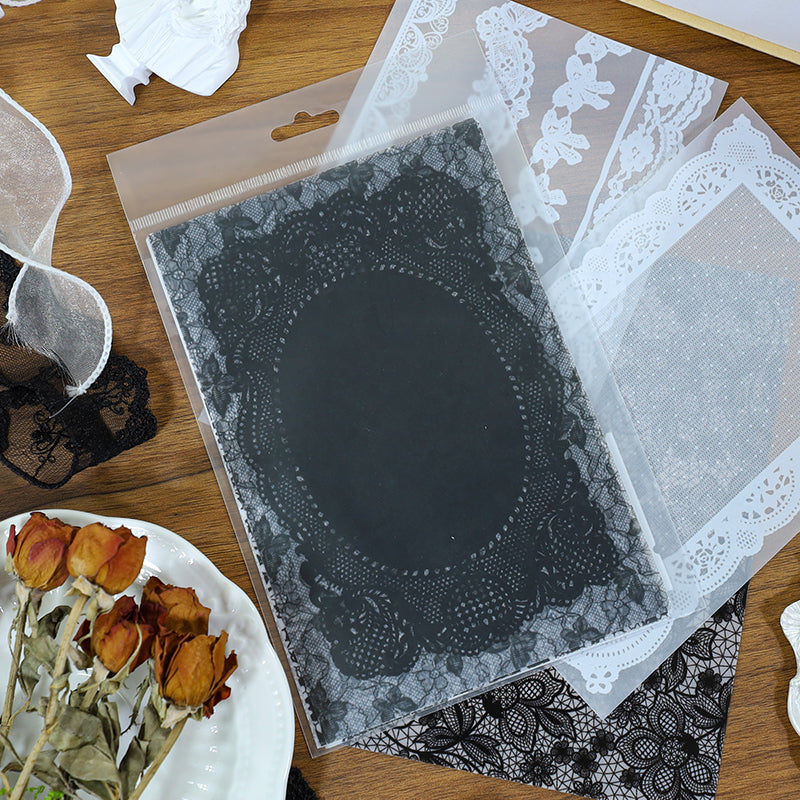 0906 Lace breaming vellum paper Mixed pack -16Pcs each pack