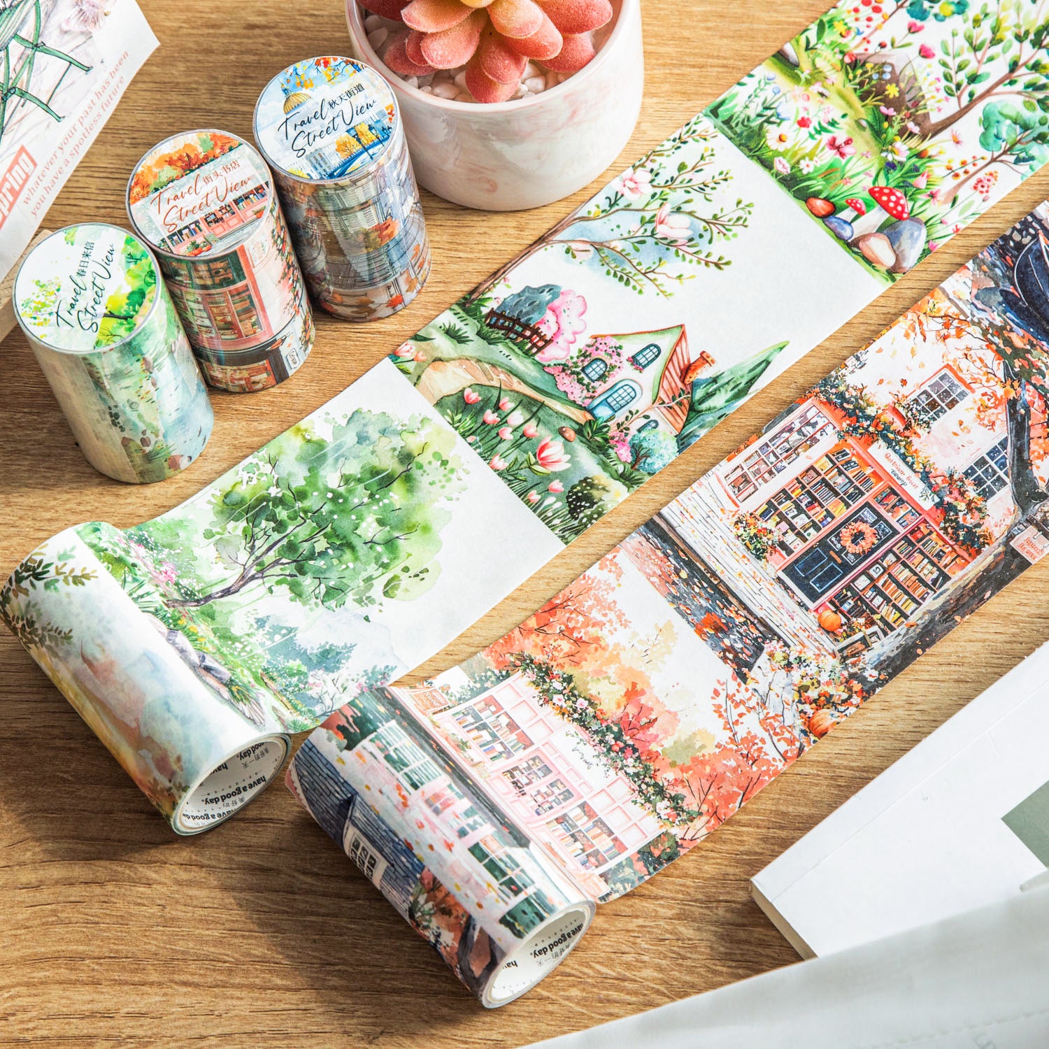 0227 Travel Street View Series Washi tape -8CM*2M