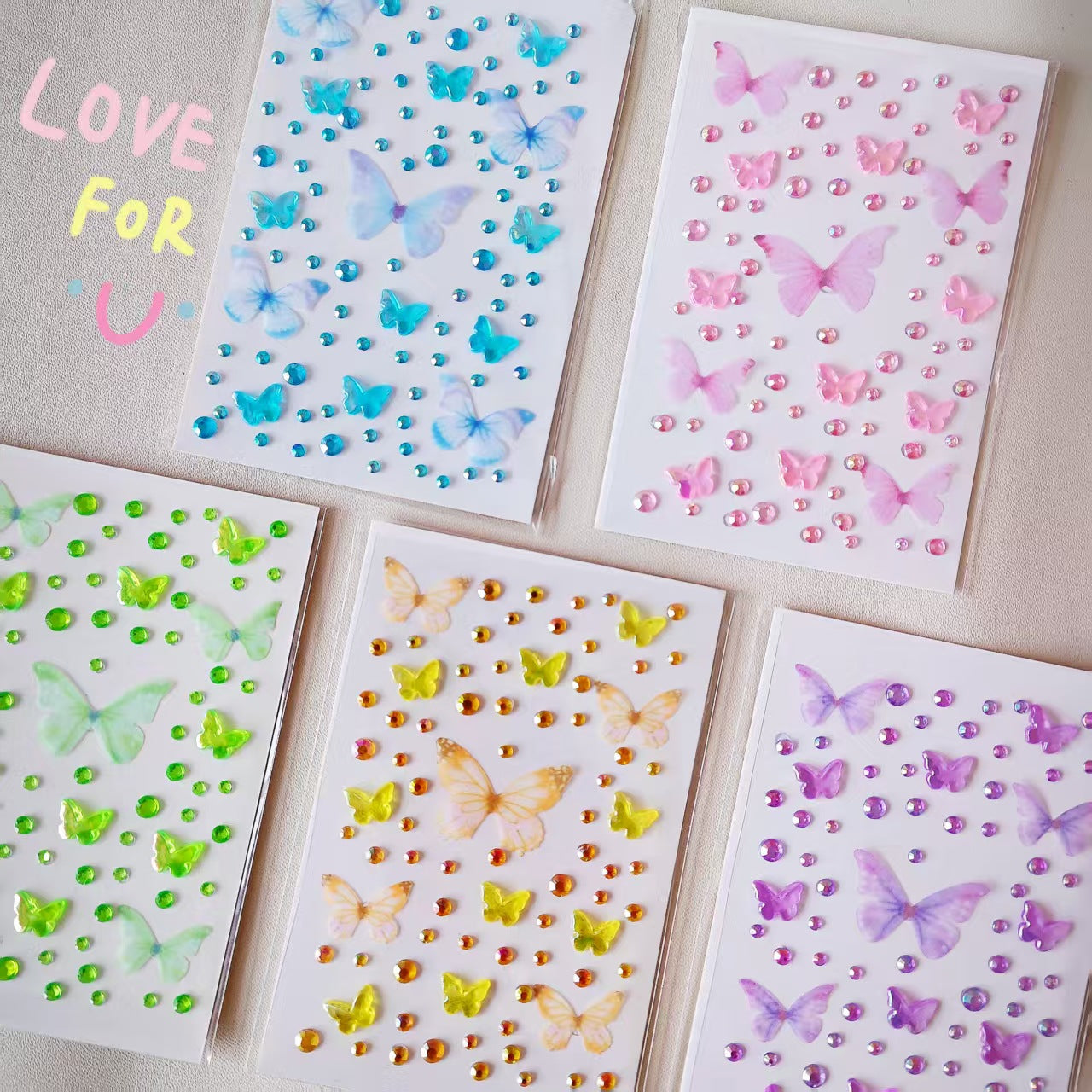 0907 Butterfly Diamond Sticker 1pcs 1pack