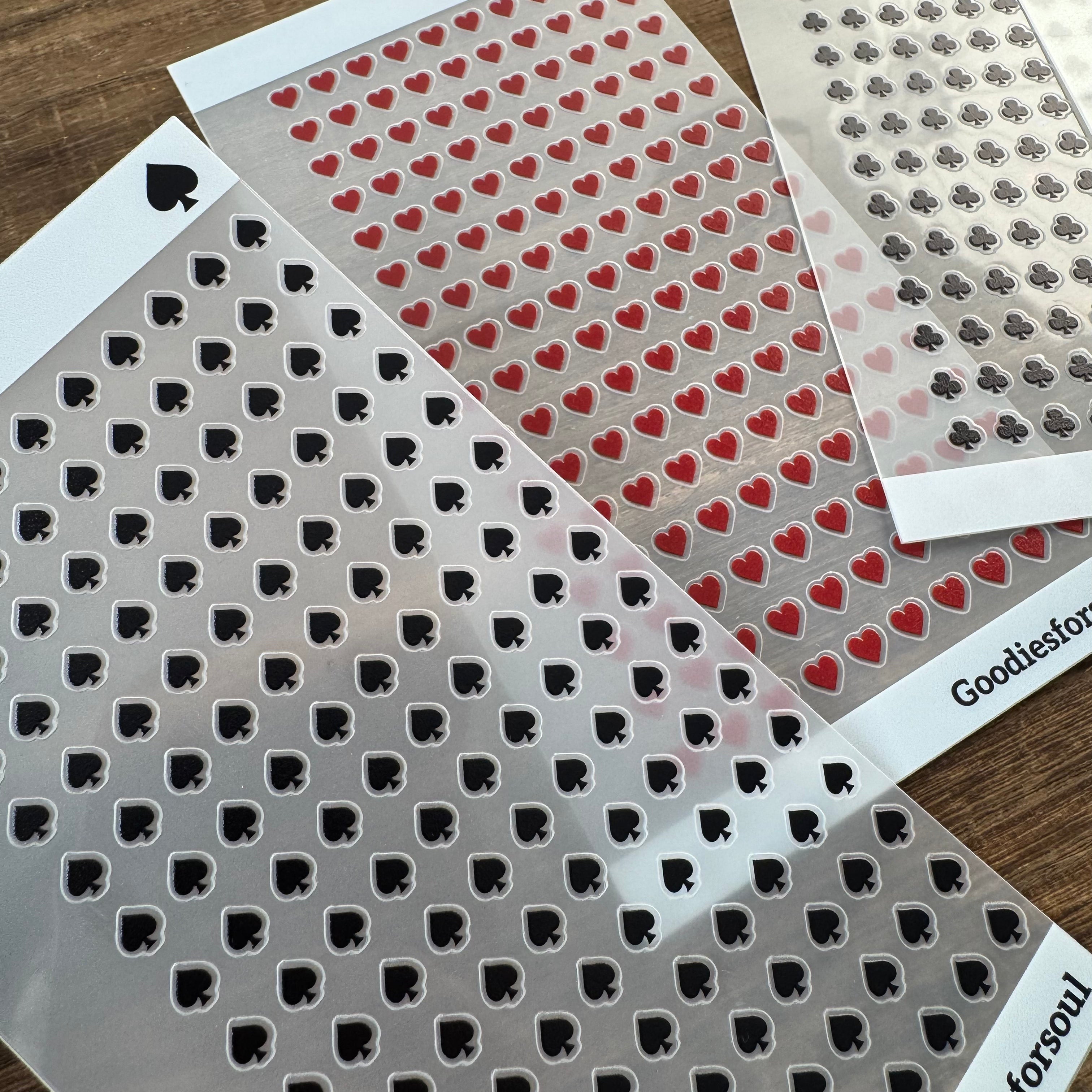 Playing card symbols PET sticker *can be stored in A6 binder