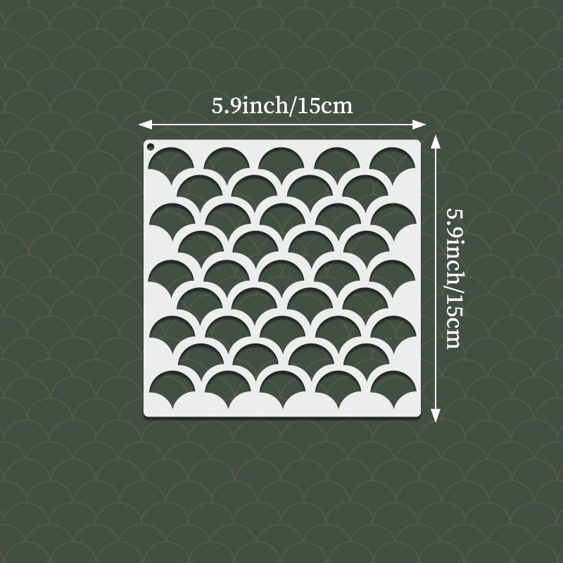 0515 Mermaid Fish Scale Stencil