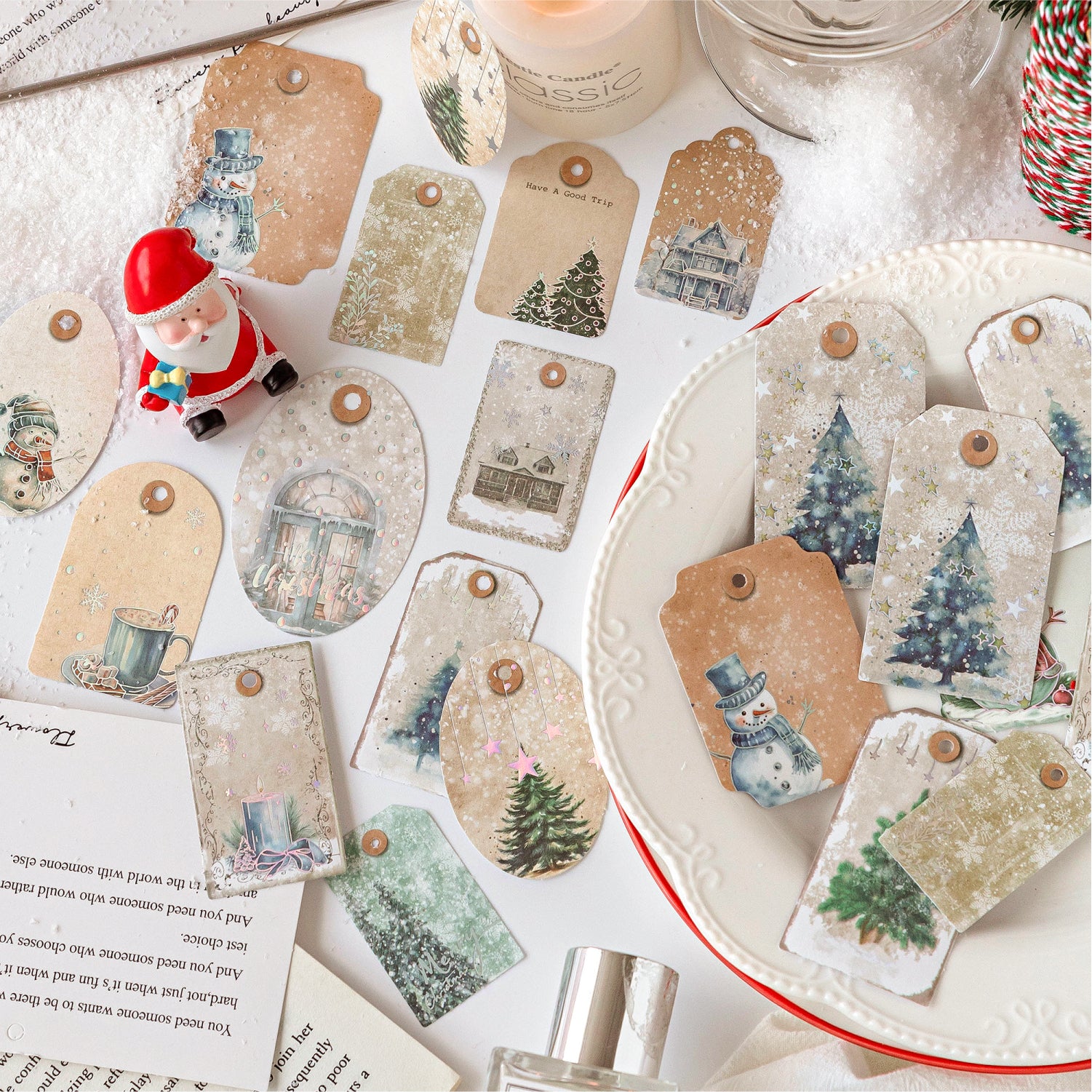 0815 Christmas labels Solid Sticker -30Pcs each pack
